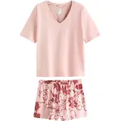 Next Korte pyjama rosa / donkerroze