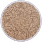 vidaXL Jute Placemat 12 st Natuurlijk en Wit 100% Tossa Jute