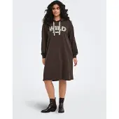 ONLY Carmakoma Careza Korte Jurk Dames Bruin S-42/44