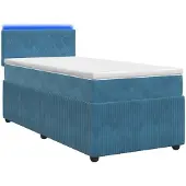 Syfax Boxspringbed met matras Blauw 100 x 200 cm Fluweel