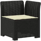 vidaXL 6-Zits Tuin Sofa met Kussens Rattan Look PP Antraciet