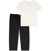 Schiesser Pyjama 'Mix & Relax' zwart / wit