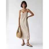 MixRay Geborduurde A-lijn Midi Slipdress