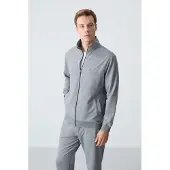 Tommy Life Heren Sweatshirt met Ritskraag en Broek Set