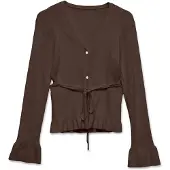 Vero Moda Gebreid vest donkerbruin