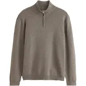 Next - Heren - Trui met kwartrits - Tall - Naturel