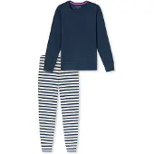 Schiesser Pyjama ' Casual Essentials ' donkerblauw / wit