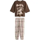 Next Pyjama ecru / blauw / bruin / rosa