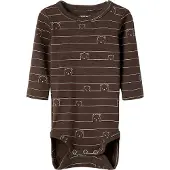 Name it Rompertje/body 'NBMNALAS' bruin / wit