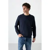 Tommy Life Heren Effen Rundhals Sweatshirt