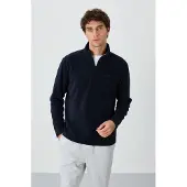 Tommy Life Mannen Pluche Half-Zip Sweatshirt