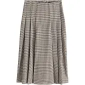 Next - Dames - Midikilt met pied-de-poulemotief - Naturel