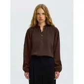 Selected Blouse 'SLWDONNA' chocoladebruin