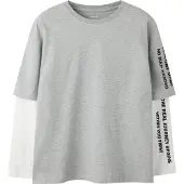 Name it Shirt 'NKMLAUGE' grijs gemêleerd / zwart / wit