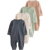 Next Rompertje/body crème / camel / navy / groen