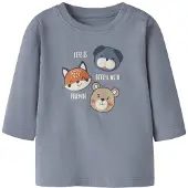 Name it Shirt 'NBMNollo' saffier / duifblauw / cappuccino / natuurwit