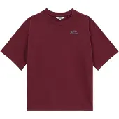 We fashion Shirt lichtblauw / wijnrood / wit