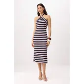 Trendyol Zomerjurk navy / donkerrood / wit