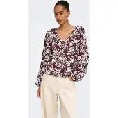 ONLY Blouse 'ONLZion' bourgogne / wit