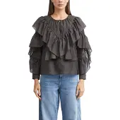 Comma Blouse donkerbruin