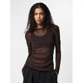 Pieces Shirt 'PCBOBO' donkerbruin / zwart