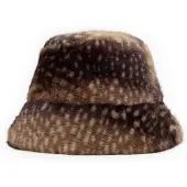 Manfield Bruine bambi bucket hat van faux fur | Maat adult