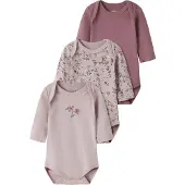 Name it Rompertje/body olijfgroen / sering / mauve