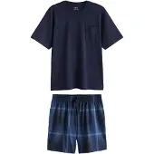 Next Pyjama kort navy / donkerblauw / wit