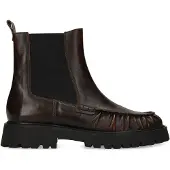 Manfield Donkerbruine leren chelsea boots | Maat 41