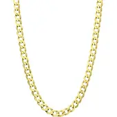 Lucardi Heren Gerecycled zilveren goldplated herencollier met gourmet schakel - Ketting - 925 Zilver - Goudkleurig - 60 cm