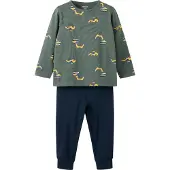 Name It Mini Nachtkledij 'NMMExcavator' donkerblauw / olijfgroen / oranje