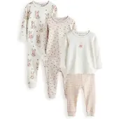 Next Nachtkledij beige / nude / donkerbruin / wit