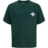 Jack & Jones Junior Shirt 'JJASTRO' donkergroen / wit