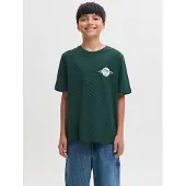 Jack & Jones Junior Shirt 'JJASTRO' donkergroen / wit
