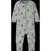 Name it Nachtkledij bruin / jade groen / wit