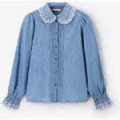 Sissy-Boy Lichtblauwe denim blouse met embroidery | Maat: L