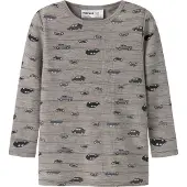 Name It Mini Shirt 'NMMWANG' saffier / donkerbruin / greige / zwart