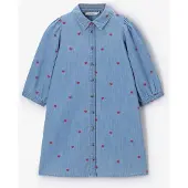Sissy-Boy Blauwe denim jurk met hartjes | Maat: 110-116