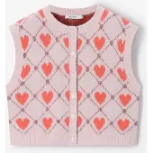 Sissy-Boy Lichtroze wollen spencer met hartjes | Maat: 146-152