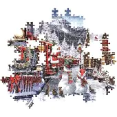 Ginza.se Kerstpuzzel 500 Stukjes - Treinstation met Sneeuwman