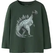 Name it Shirt 'NMMNedin' pastelblauw / basaltgrijs / spar