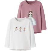Name It Mini Shirt 'NMFVIX' lichtblauw / goud / mauve / wit