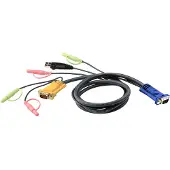 Aten 2L-5303U KVM kabel VGA, USB en audio, zwart, 3 m