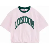 We fashion Shirt donkergroen / rosa