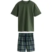 Next Pyjama kort navy / lichtblauw / spar / wit