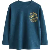 Next Shirt donkerblauw / geel