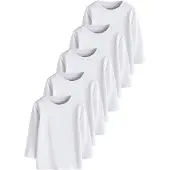 Next - Jongens - T-shirts met lange mouwen, set van 5 stuks - Wit
