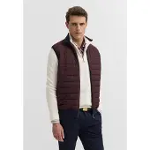 Bugatti Herren Vest: gewatteerd vest van katoenmix