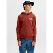 Jack & jones Junior Sweatshirt 'JJEBrandes' rood / zwart / offwhite