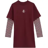 We fashion Jurk wijnrood / wit